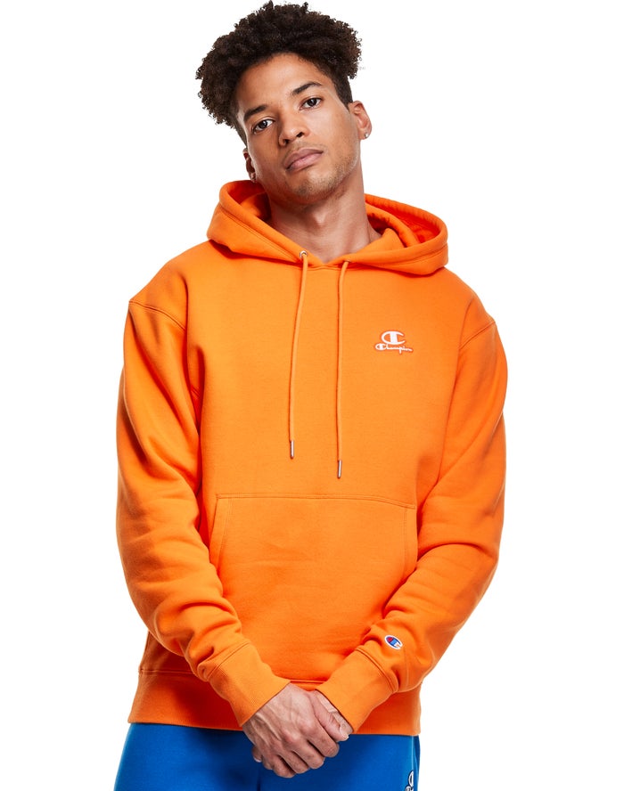 Sudadera Con Capucha Champion Hombre - Classic Fleece Embroidered Applique Logo ( Naranjas ) 3621784